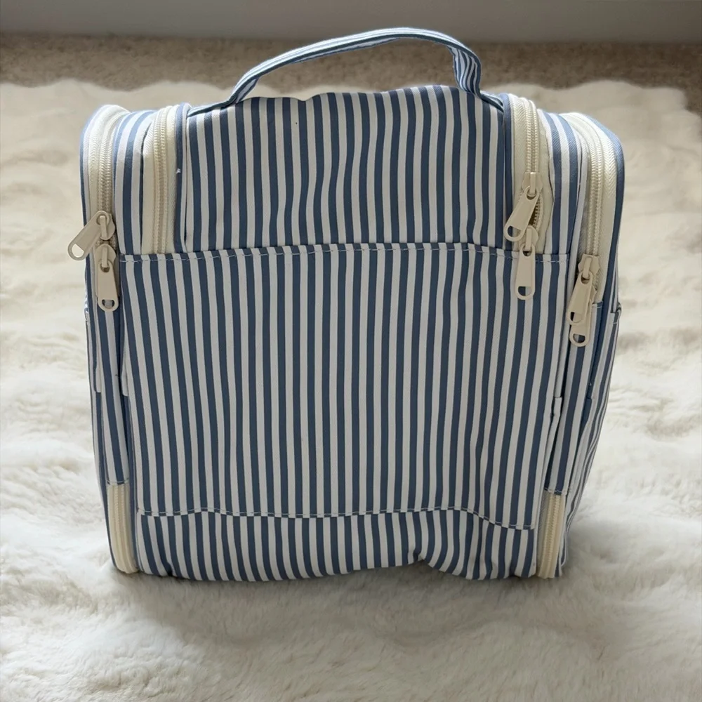 NARWEY Striped Handing Travel Blue and White Makeup/Cosmetic💄Bag Organizer